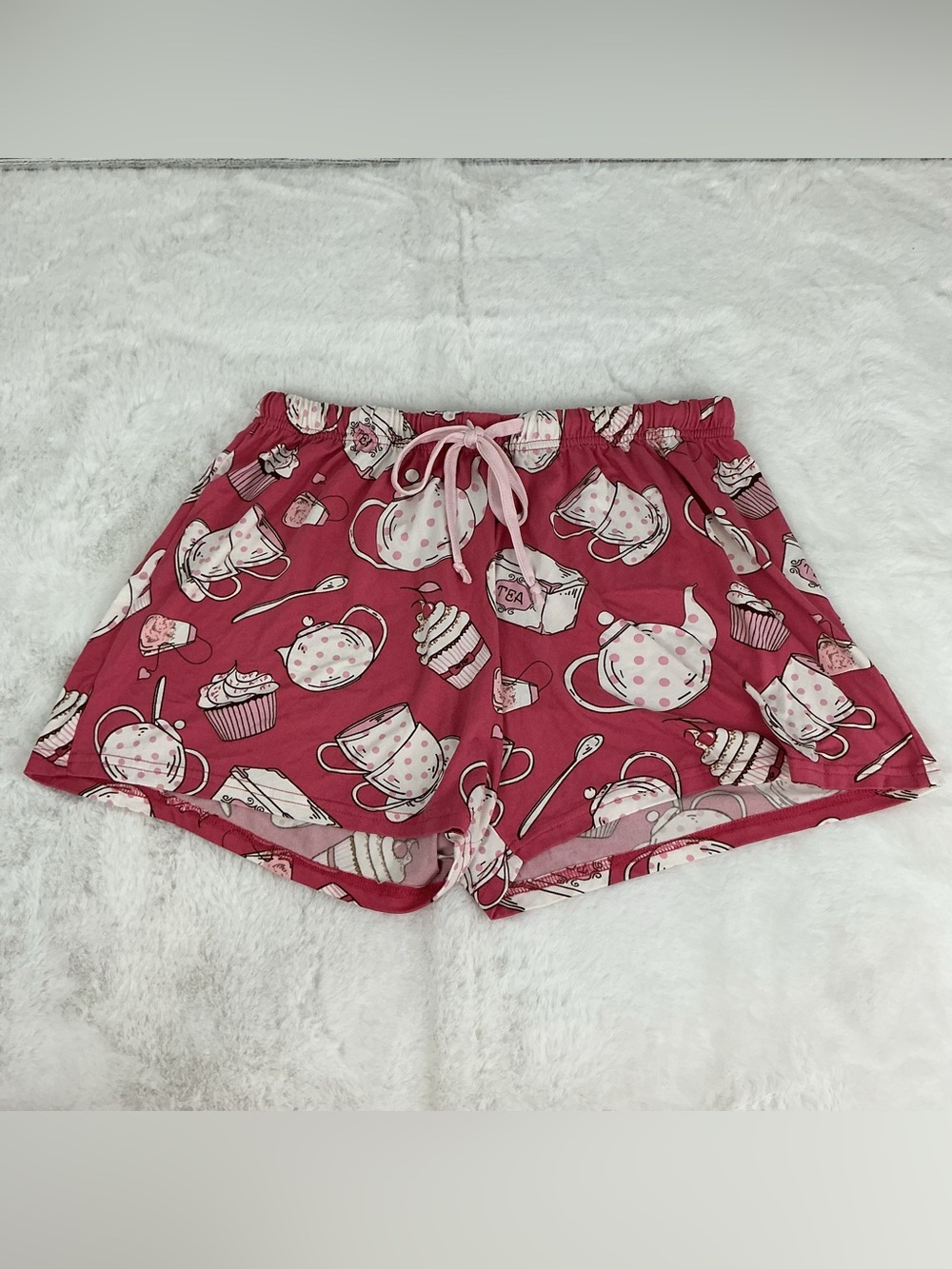 Sam and Olivia Tea Time Pink Polka Dot Sleep Shorts